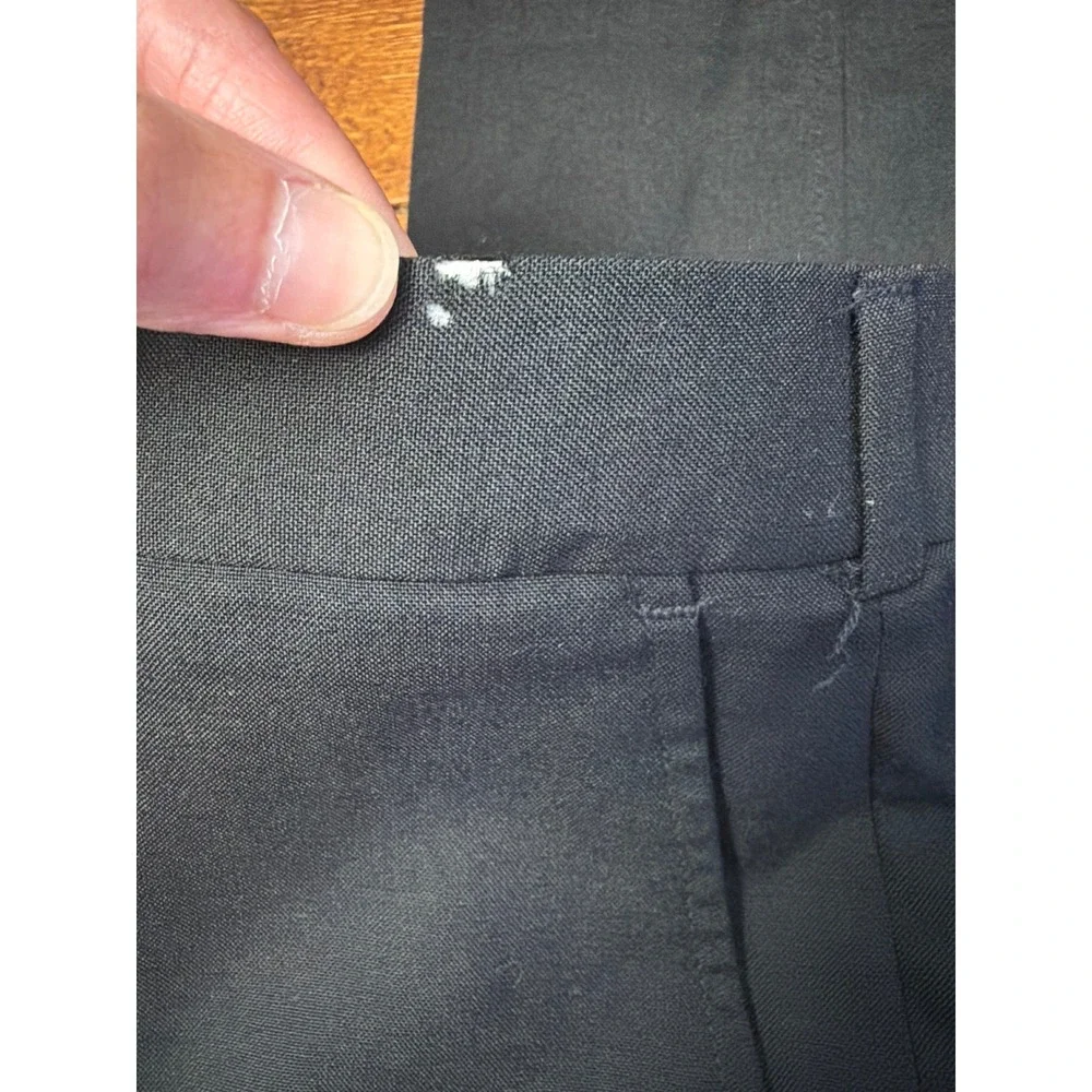 Lands End Dress Pants Mens 38x30 Black Worsted Wool Blend USA Made Vintage READ